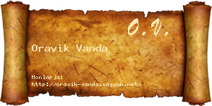 Oravik Vanda névjegykártya